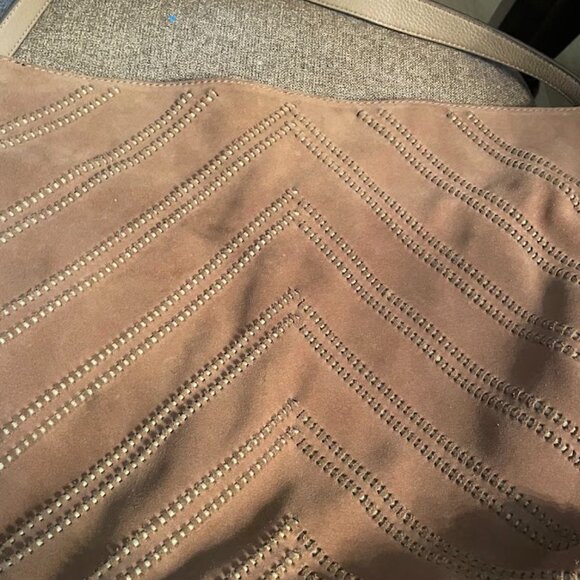 Nella Leather and Suede Hobo Bag Vince Camuto, Mink color - Picture 9 of 16